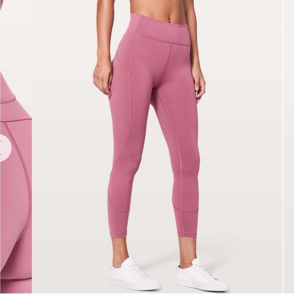 Like New Lululemon In Movement 7/8 Tight *Everlux 25" Moss Rose EUC - Picture 9 of 11